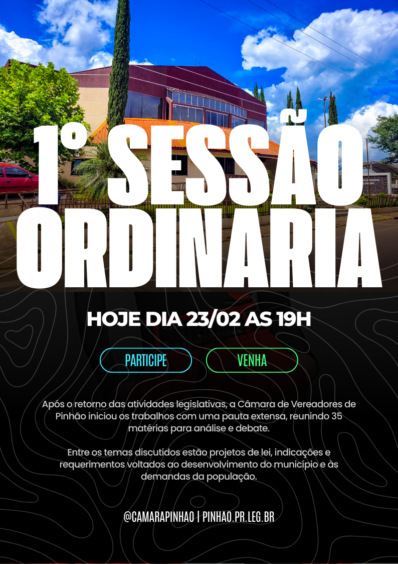 Câmara de Pinhão realiza 1ª sessão ordinária do ano nesta sexta-feira