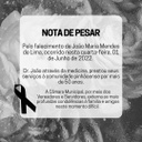 NOTA DE PESAR - Pelo falecimento de João Maria Mendes de Lima (Dr. João)