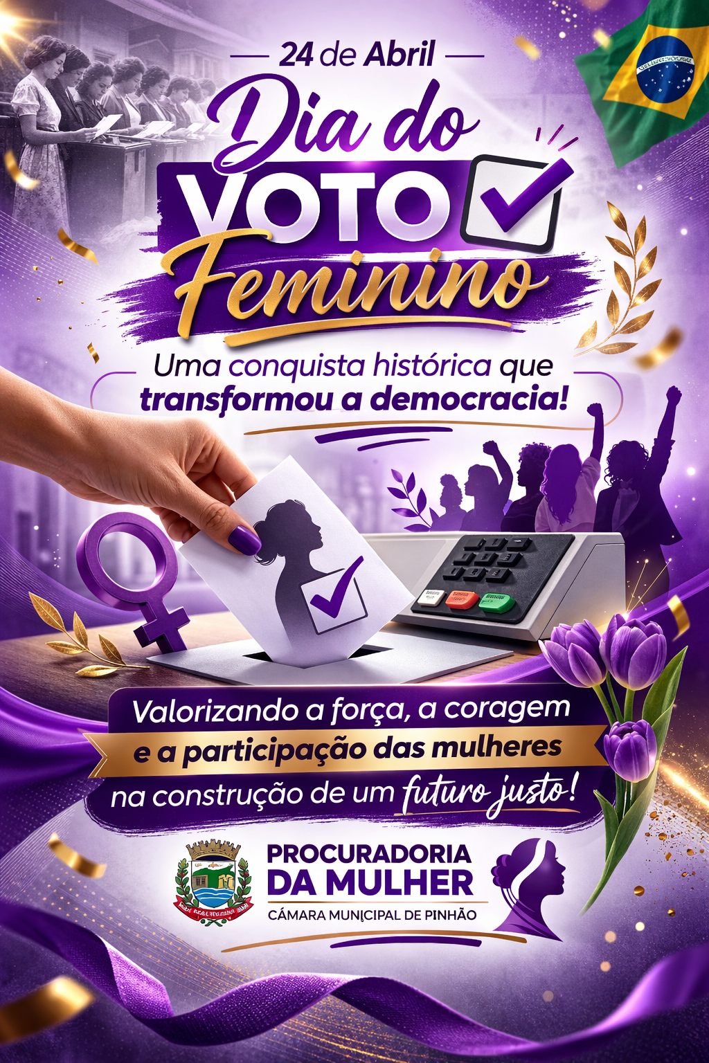 Procuradoria da Mulher destaca o Dia do Voto Feminino e a importância da participação política